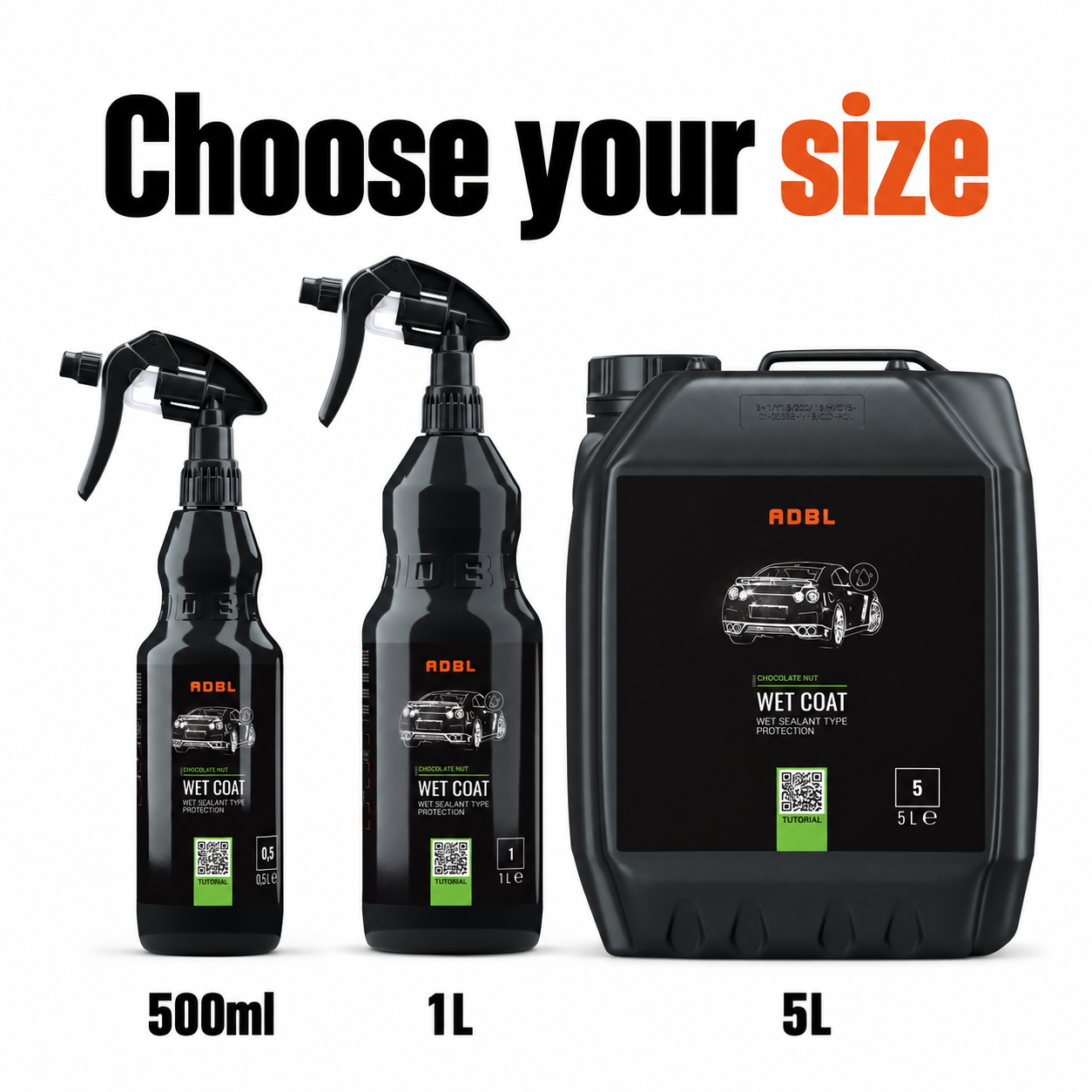 ADBL Wet Coat - Instant Hydrophobic Spray Sealant — Which sizes can I choose?