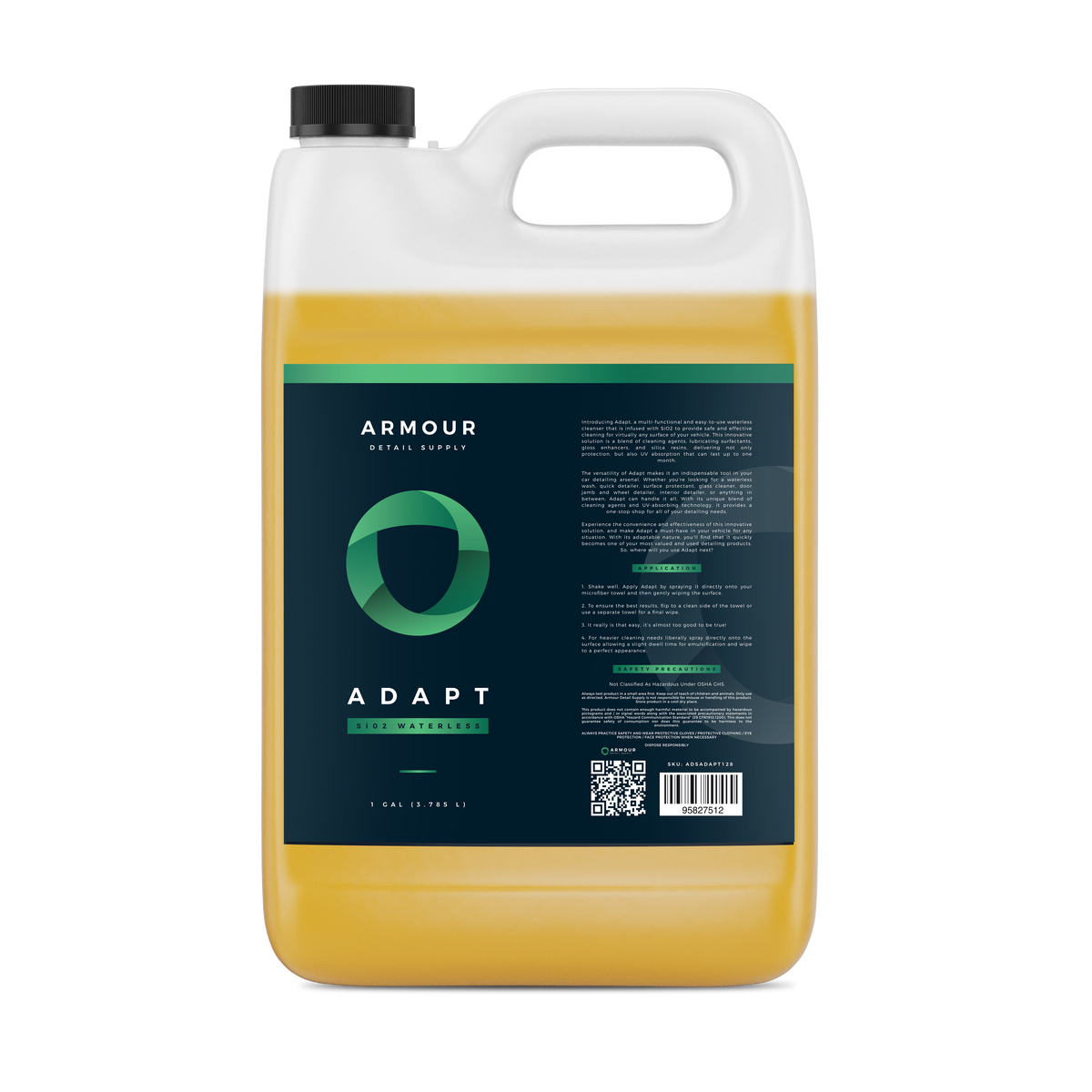Armour Detail Supply Adapt Waterless Wash 3.79L gallon jug, front label