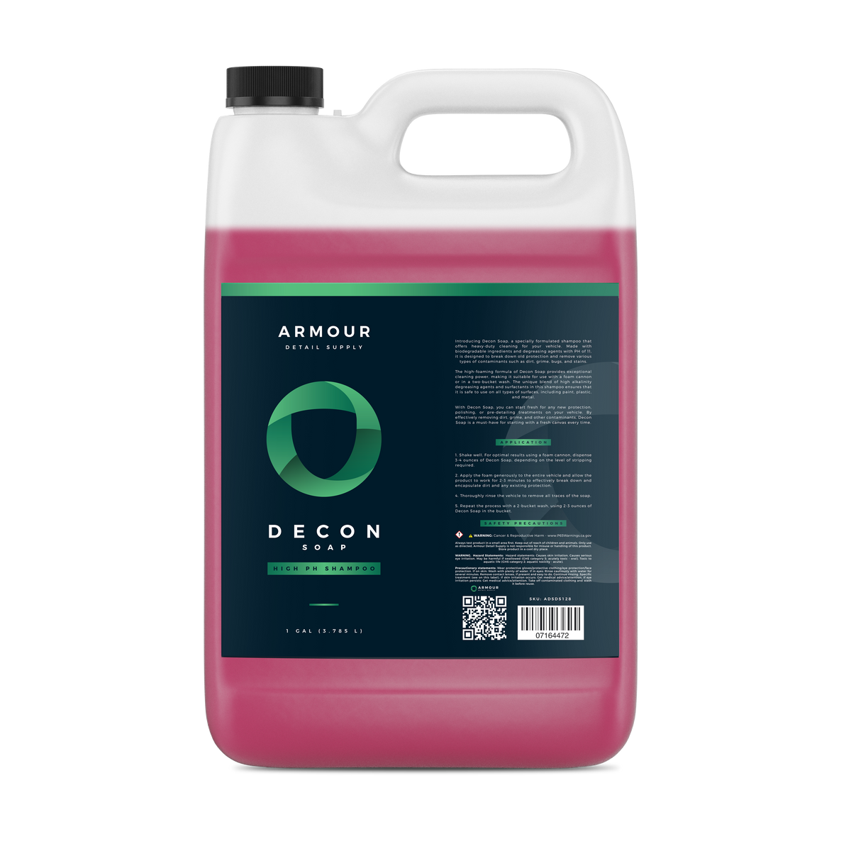 Armour Detail Supply Decon Soap 3.79L gallon jug, front label