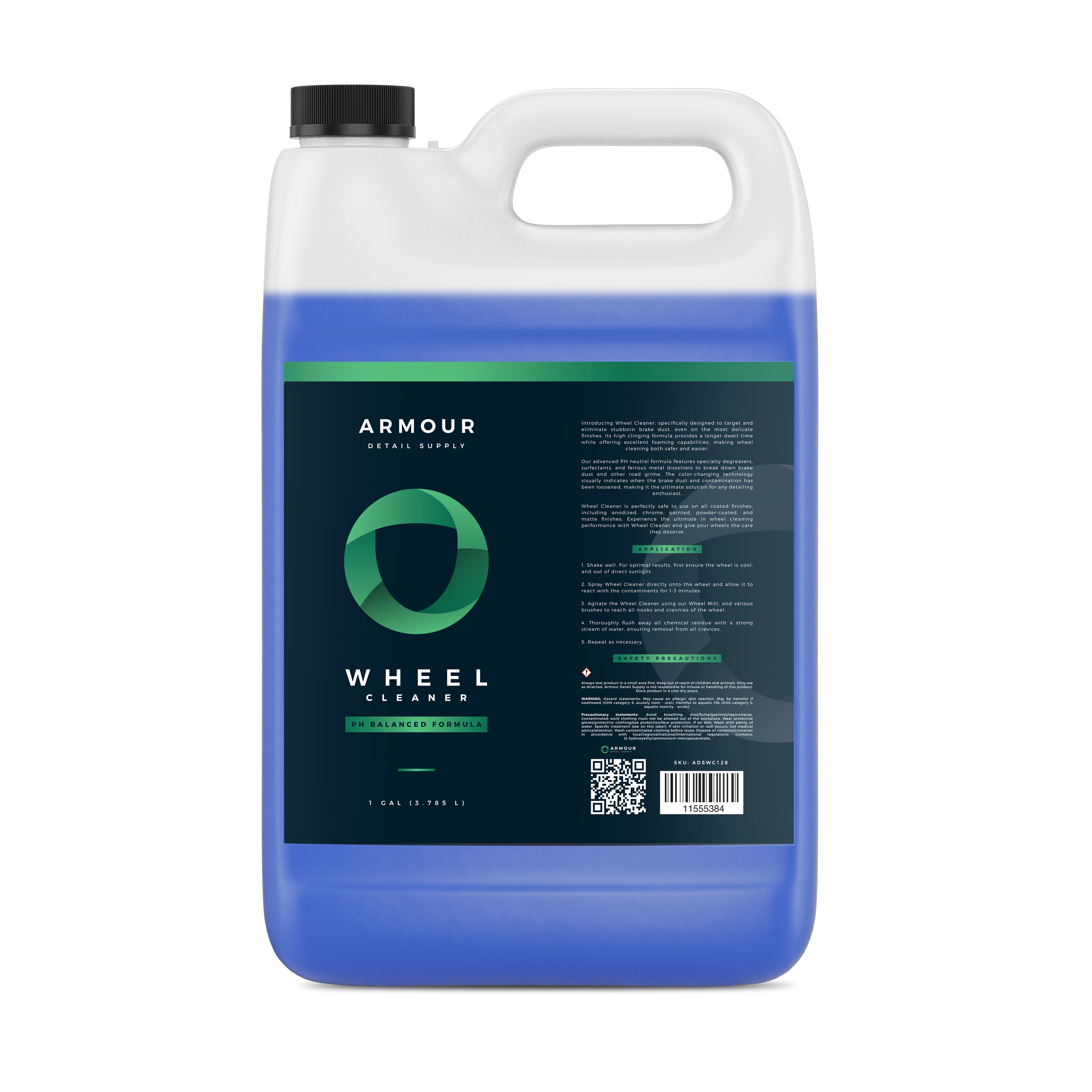 Armour Detail Supply Wheel Cleaner 3.79L gallon jug, front label