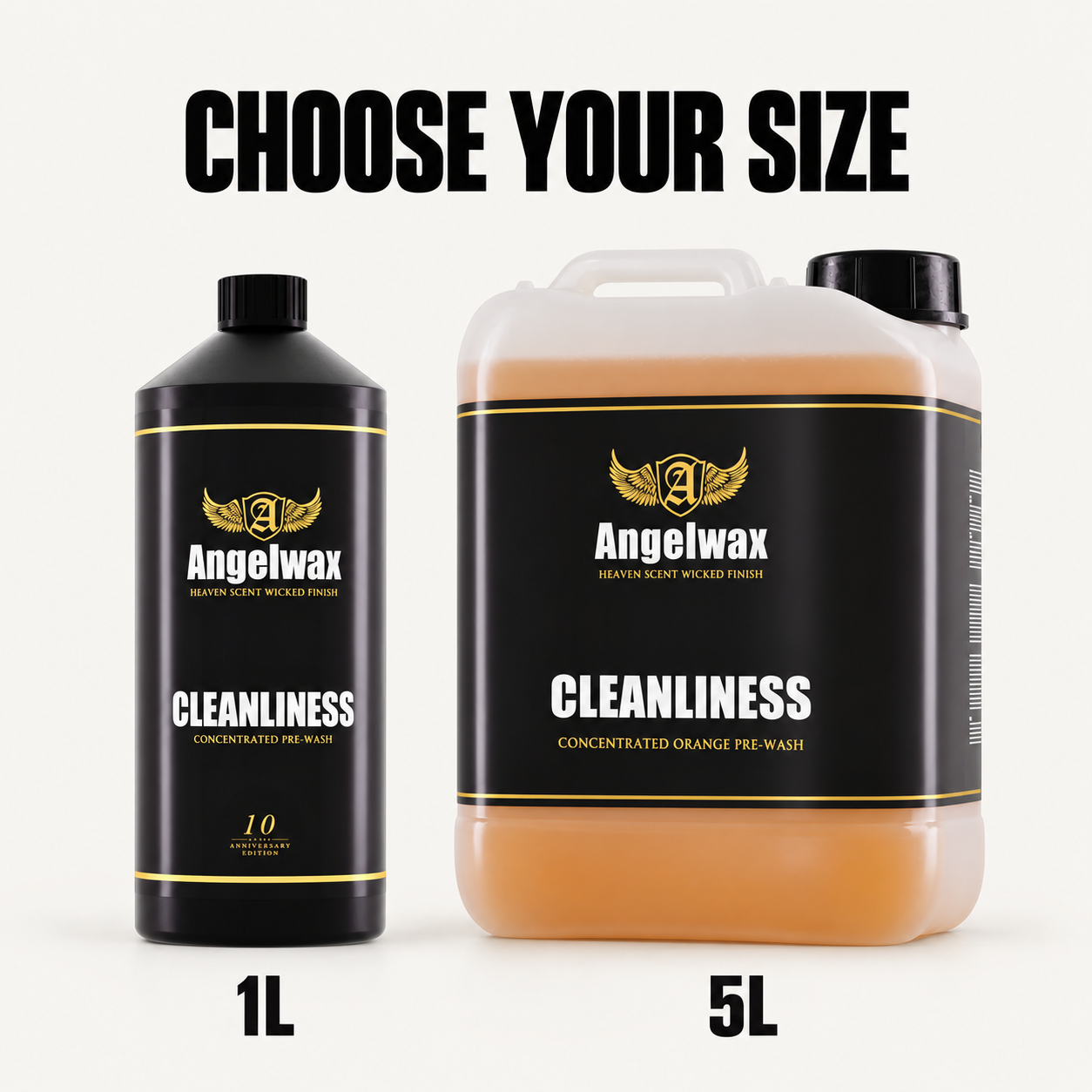 Angelwax Cleanliness Concentrated Orange Pre-Wash — Which size can I buy?