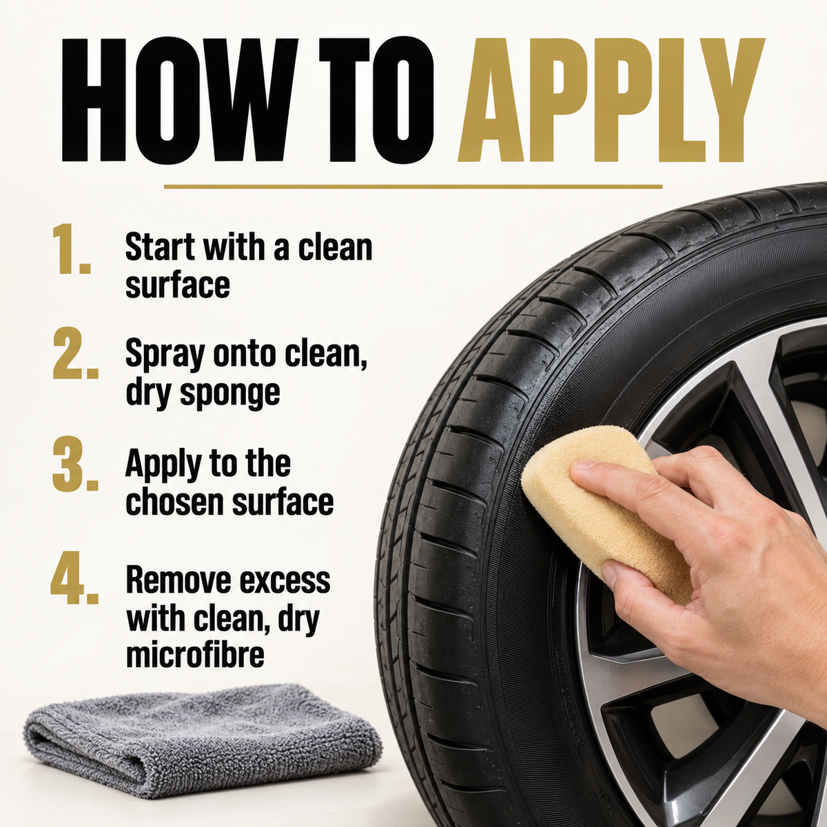 Angelwax Elixir Exterior Rubber & Tyre Dressing 500ml — How do I apply it?