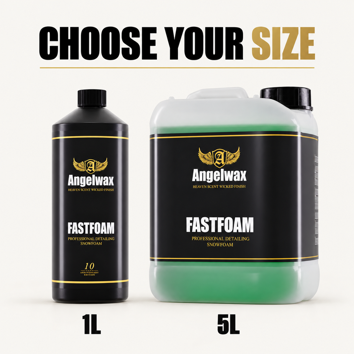 Angelwax Fastfoam Professional Detailing Snowfoam — Which sizes can I choose?
