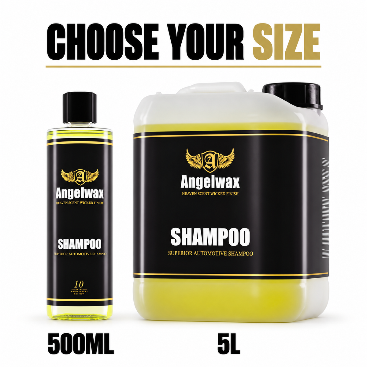 Angelwax Superior Automotive Shampoo — Which sizes are available?