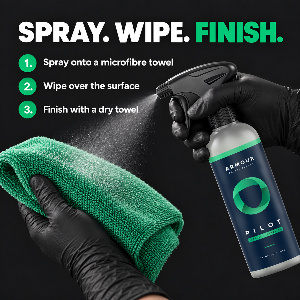 Armour Detail Supply Pilot Interior Detailer — How do I apply it?