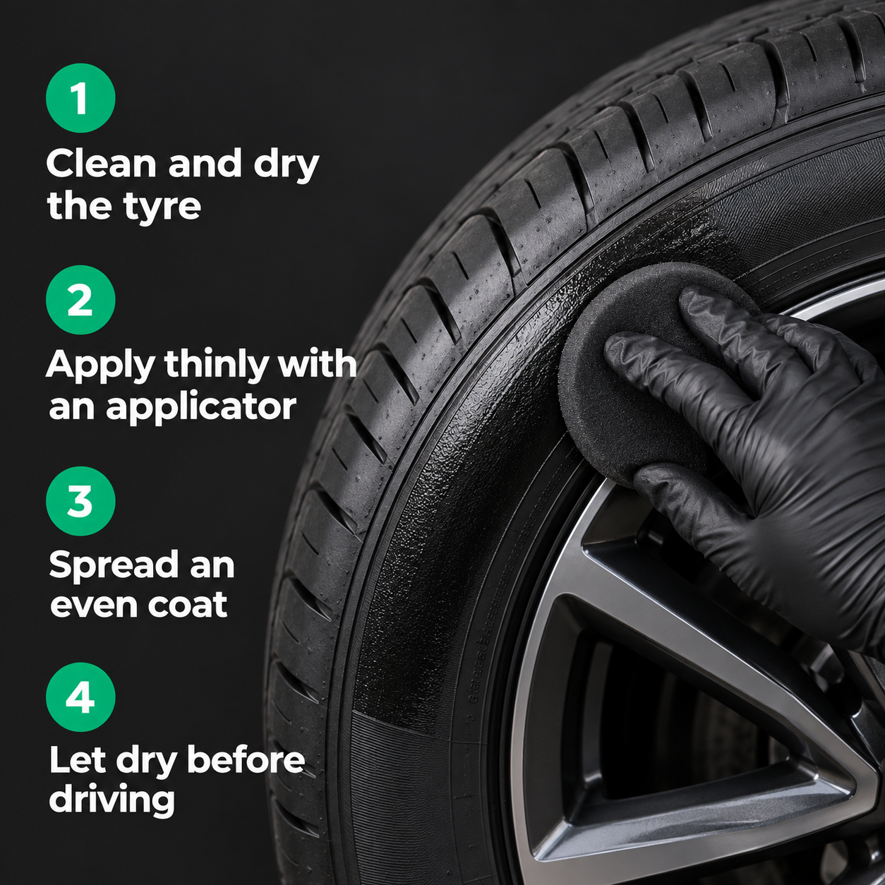 Armour Detail Supply Tire+ Tyre Dressing — How do I apply it?