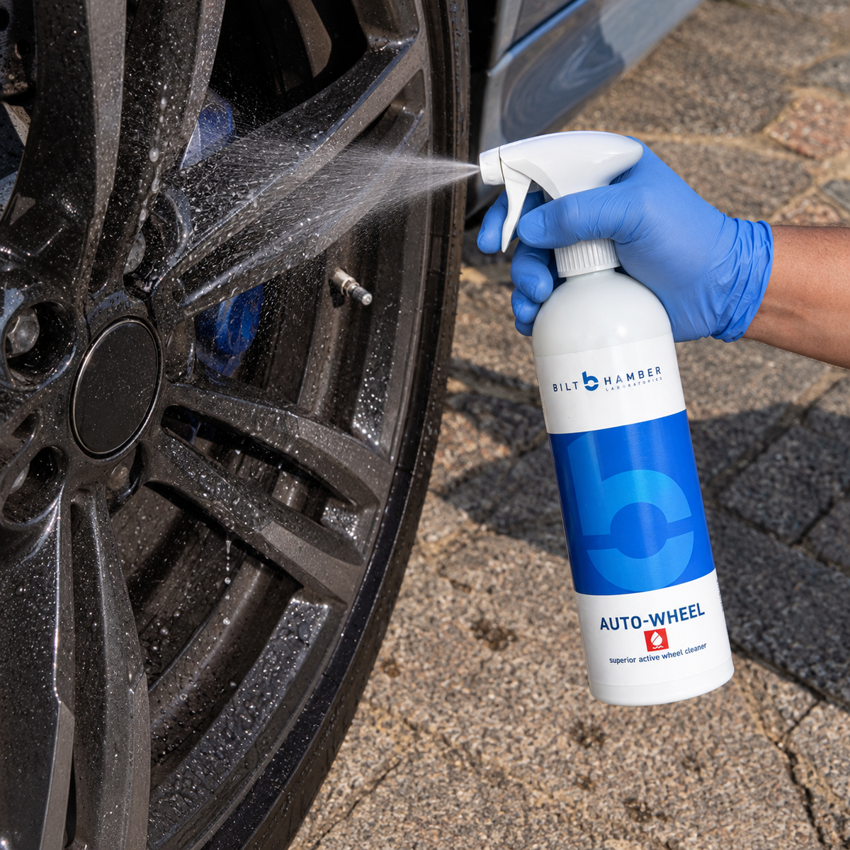 Bilt Hamber Auto-Wheel - Non-Acid, Non-Alkaline Wheel Cleaner — What does application look like?