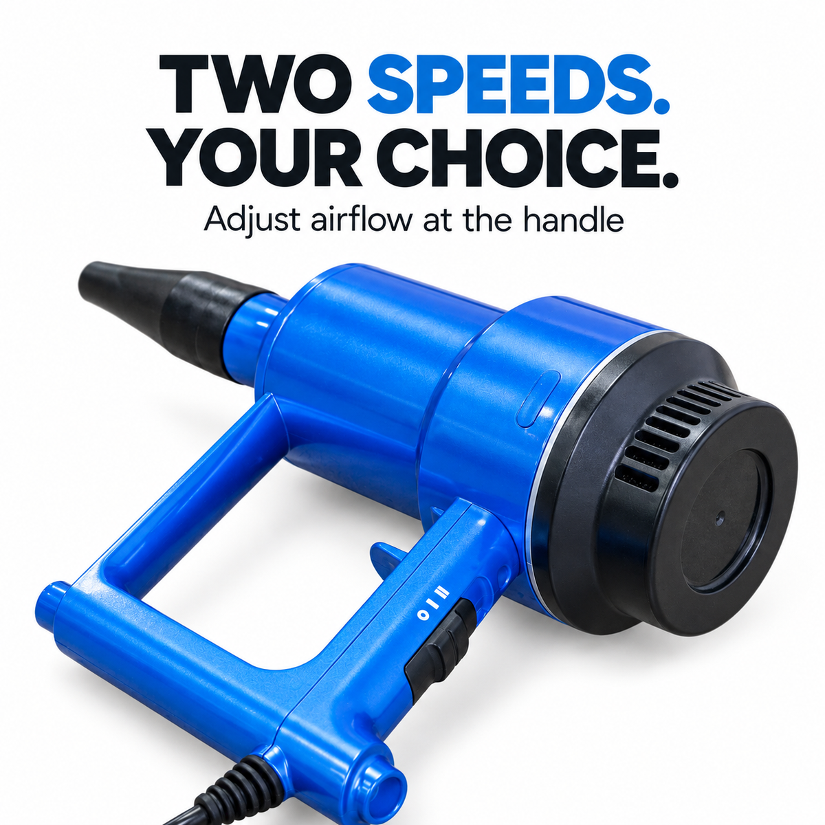 BLO-Air-S Hand Held Car Dryer — Can I adjust airflow?