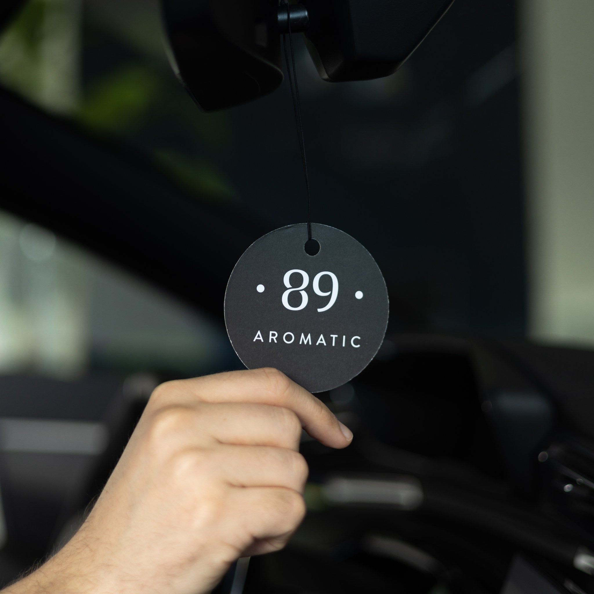 Aromatic 89 Hanging Paper Car Air Freshener, scent card close-up
