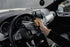 Aromatic 89 Car Care Set, wiping the dashboard with the cloth