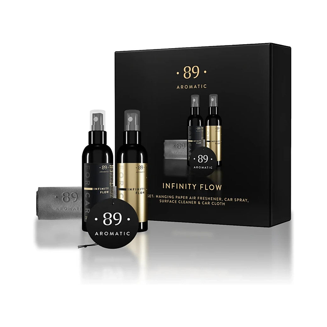 Aromatic 89 Car Care Set Infinity Flow, gift box with spray, cleaner, card and cloth