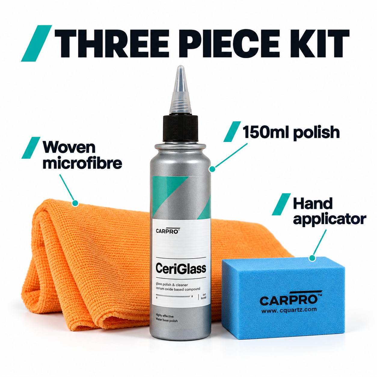 CarPro 150ml Ceriglass Polish Kit — What is included?