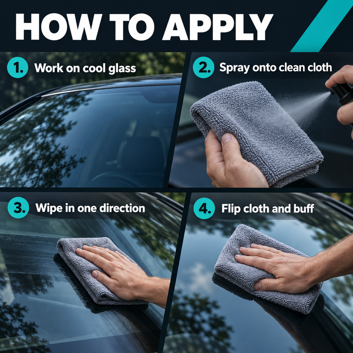 CarPro Clarify PHOBIC Glass Cleaner & Rain Repellent — How do I apply it?