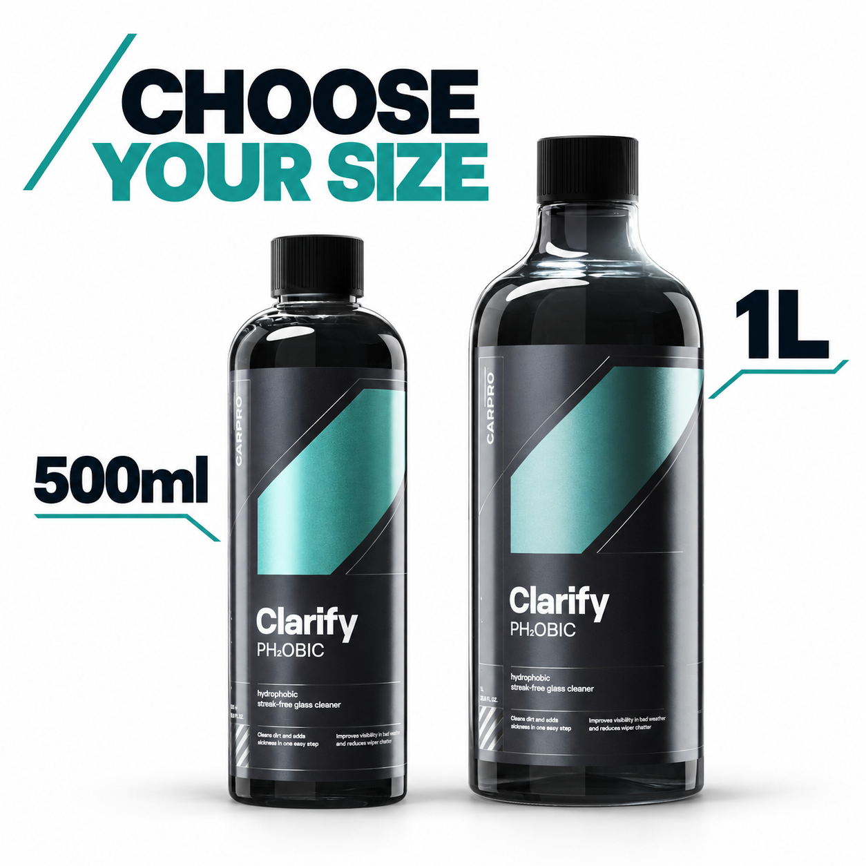 CarPro Clarify PHOBIC Glass Cleaner & Rain Repellent — Which size can I choose?