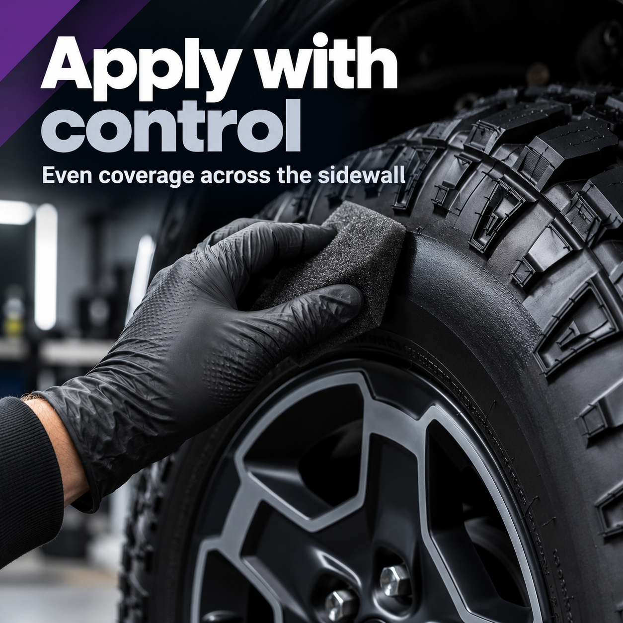 CarPro Dark Side - Tyre and Rubber Sealant — What does application look like?