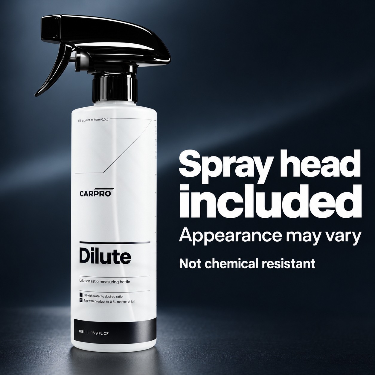CarPro Dilute Mixer Bottle — Which spray head comes with it?
