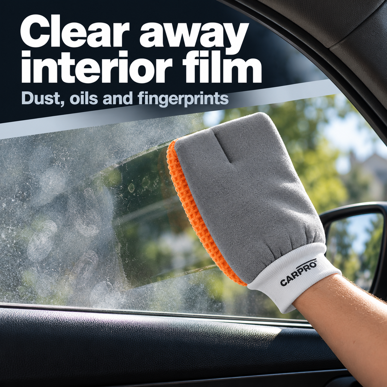 CarPro Glass Mitt for Inner Glass - Microfibre Blend Cloth — What does it remove?