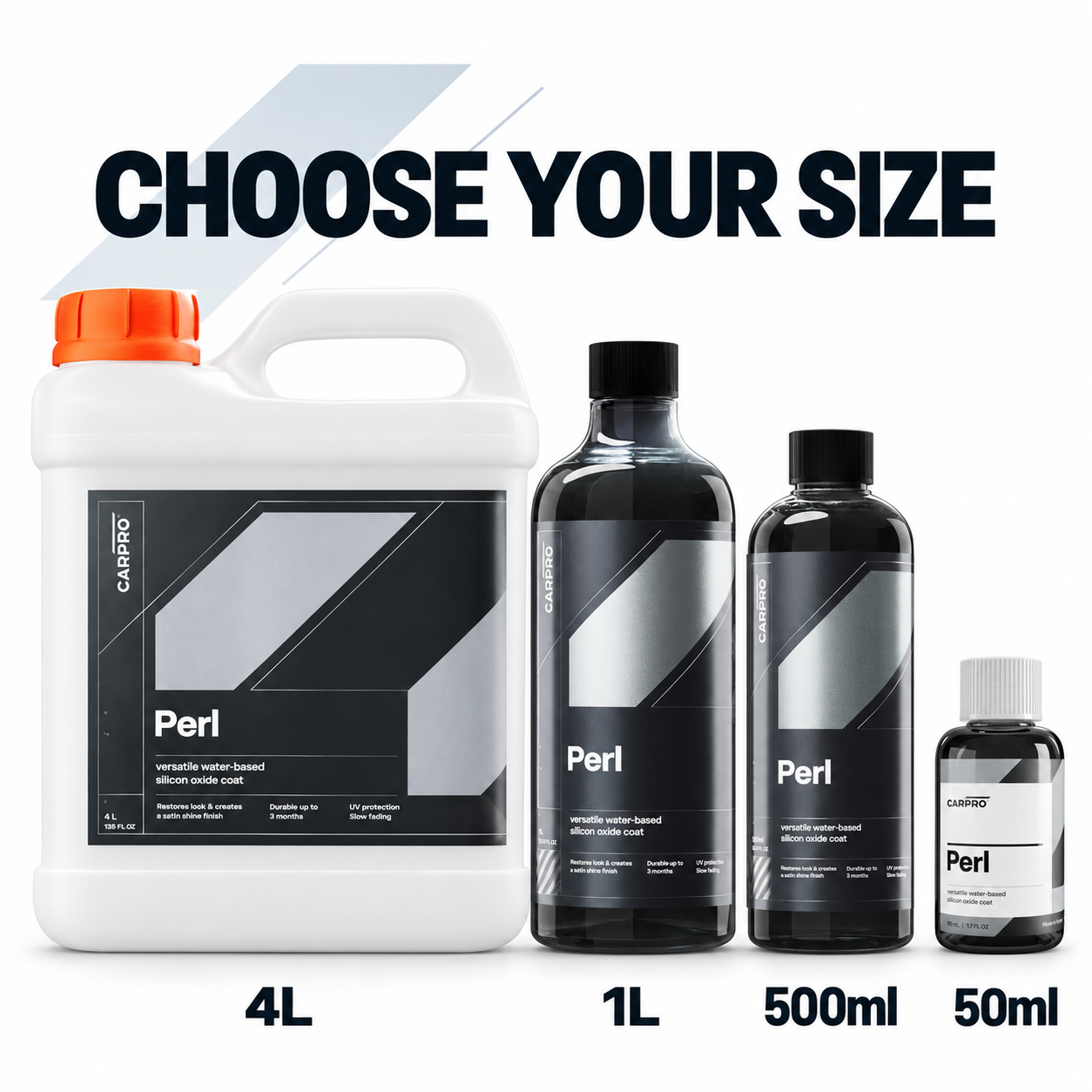 CarPro Perl - Plastic, Engine, Rubber and Leather Coat — Which size can I choose?