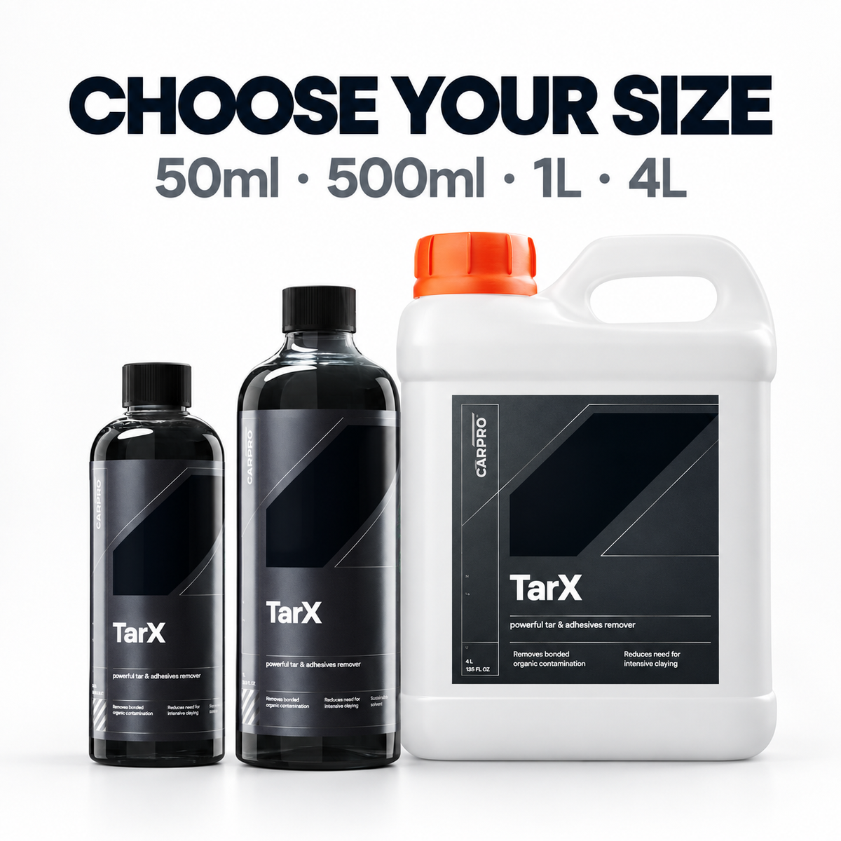 CarPro TarX Tar Remover Adhesive Remover - Degreasing Agent — Which size can I buy?