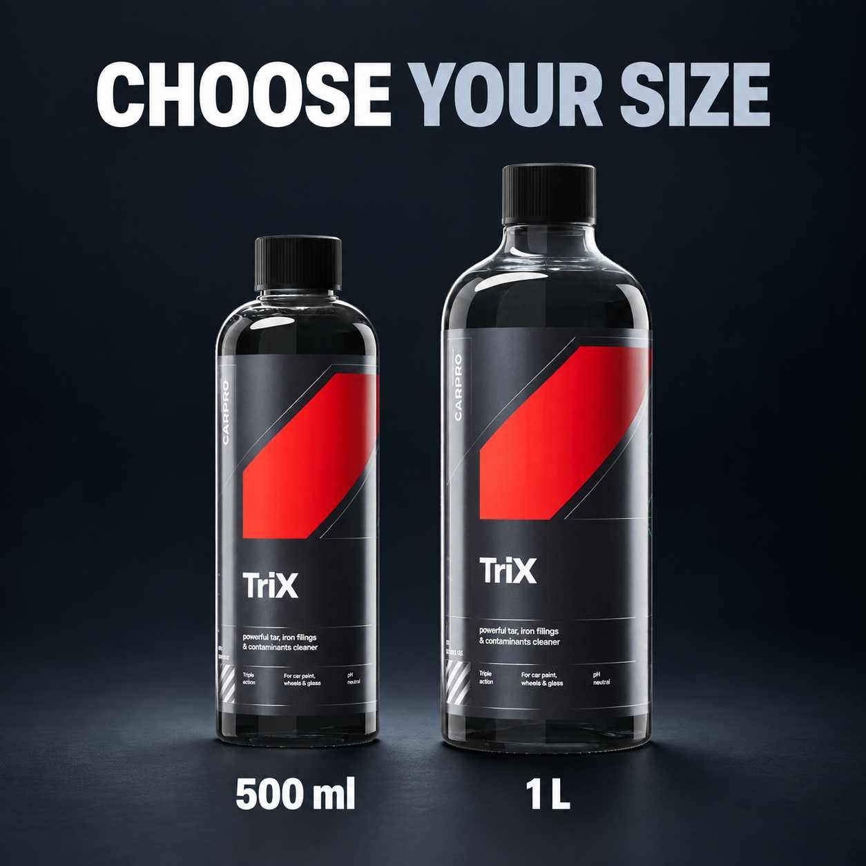 CarPro TriX - Powerful Tar & Iron Remover — Which size can I choose?