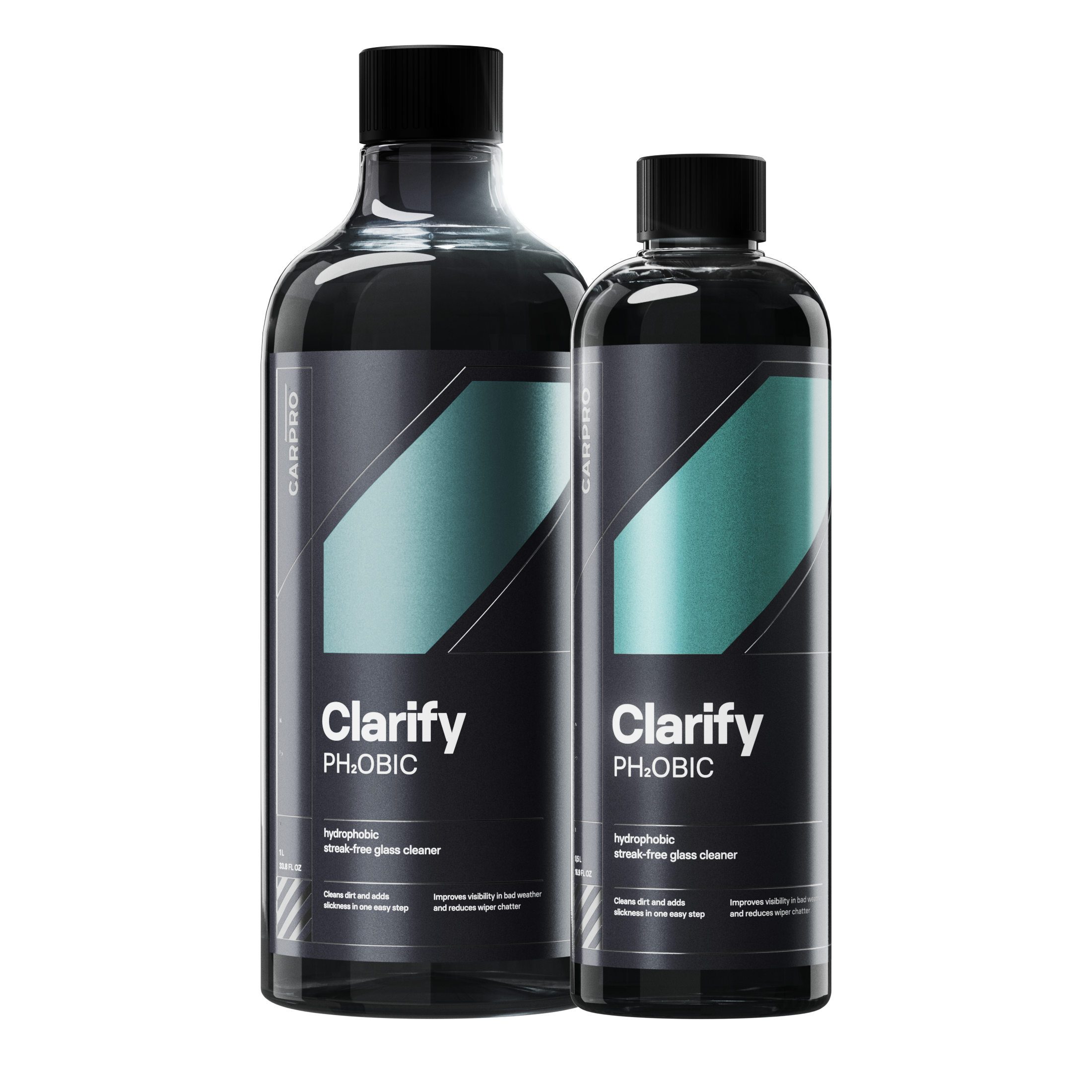 CarPro Clarify PHOBIC glass cleaner and rain repellent, 500ml and 1 Litre bottles