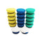 DAS-6 Nano 25mm (1") polishing pad kit — 17 pack of yellow, blue, green foam and white microfibre pads