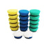 DAS-6 Nano 25mm (1") polishing pad kit — 17 pack of yellow, blue, green foam and white microfibre pads