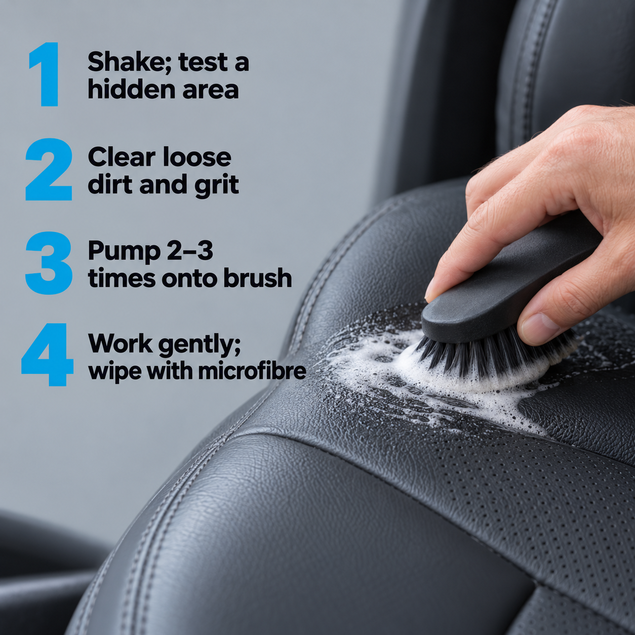 Garage Therapy /ONE: Leather Cleaner 200ml — How do I use it?