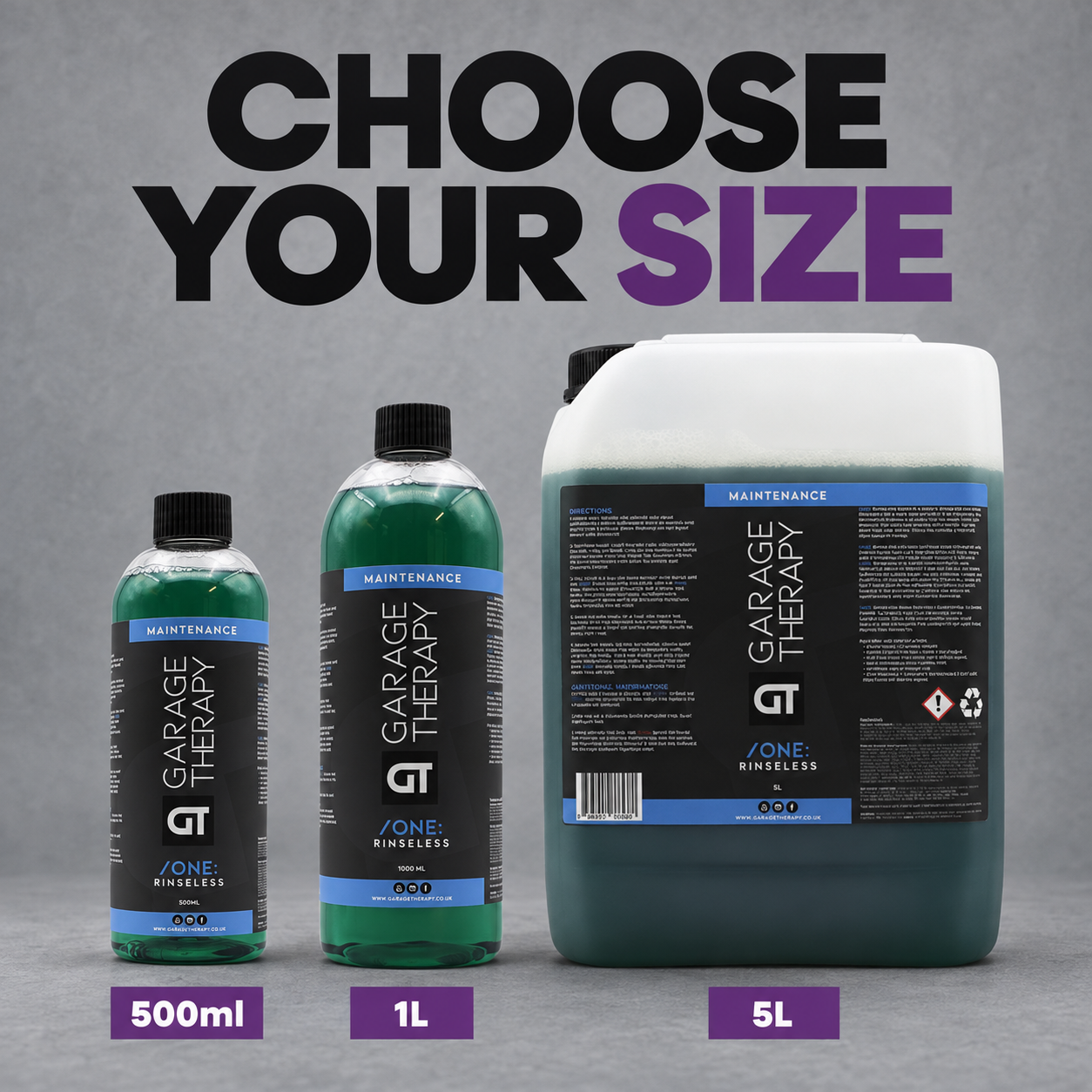 Garage Therapy /ONE: Rinseless — Which size should I choose?