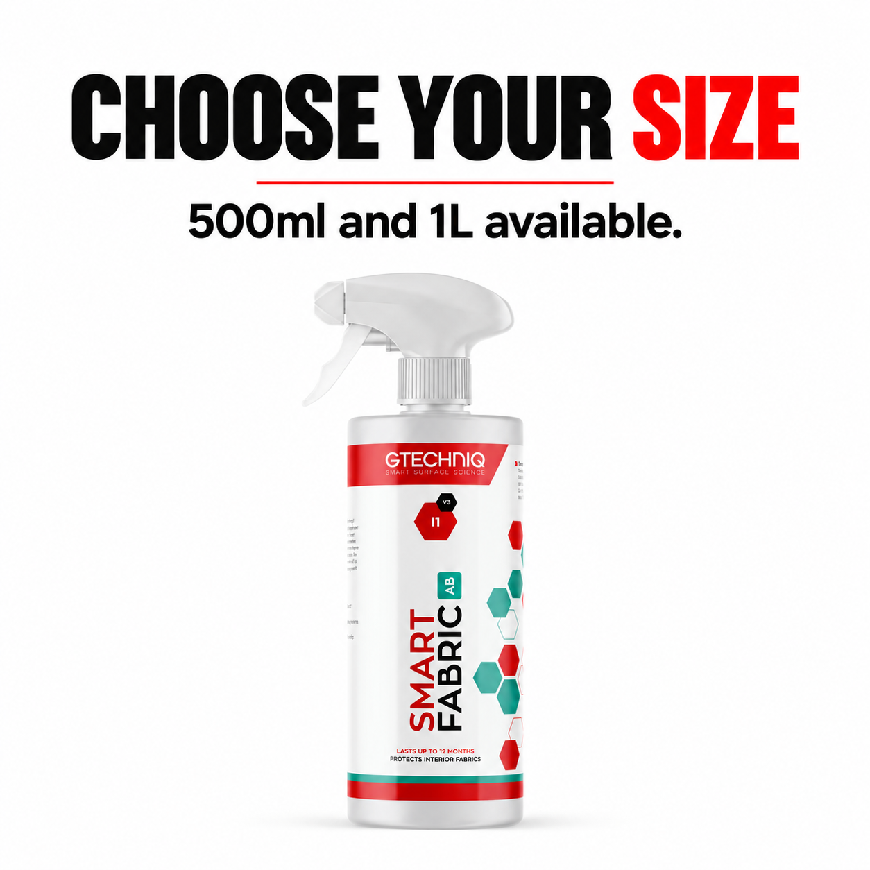 Gtechniq I1 V3 Smart Fabric - Advanced Fabric Protection — Which sizes are available?