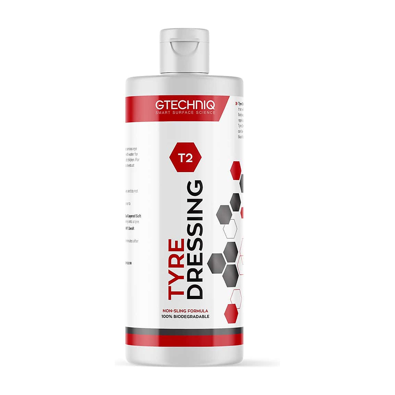 Gtechniq T2 Tyre Dressing 250ml bottle, front label