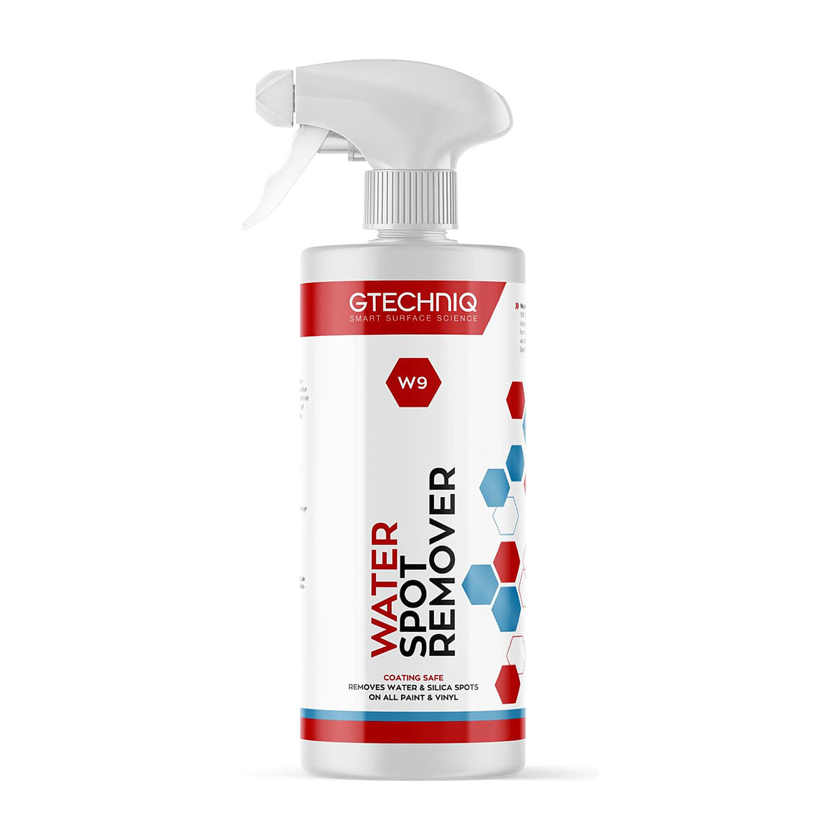 Gtechniq W9 Water Spot Remover 500ml spray bottle, front label