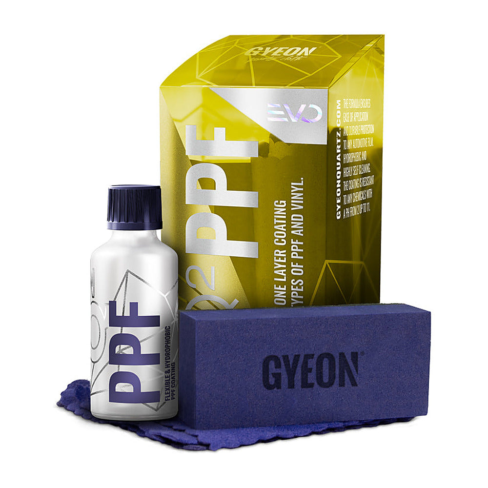 Gyeon Q2 PPF EVO 50ml kit with box, applicator and suede cloth
