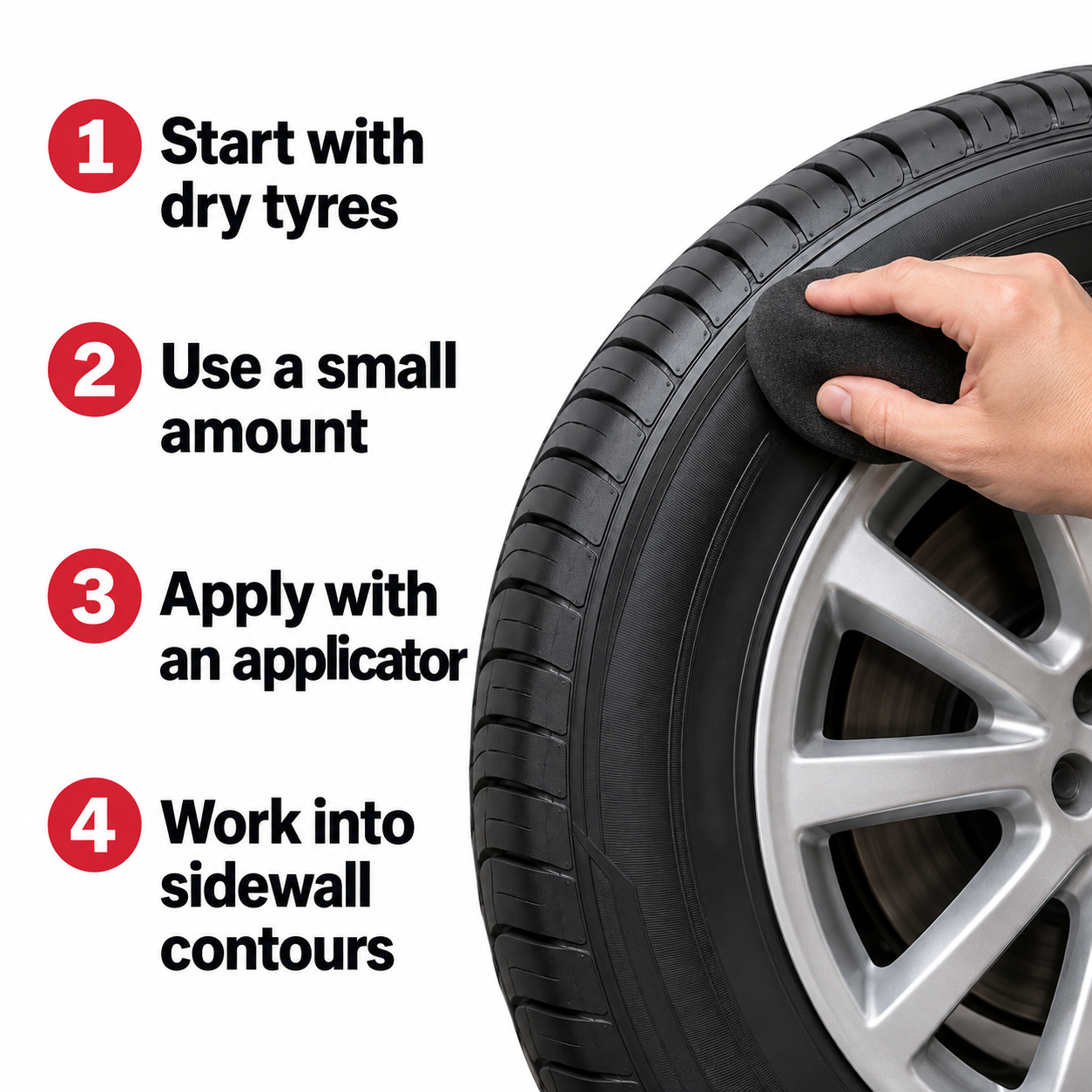 Autoglym High Performance Tyre Gel 500ml — How do I apply it?