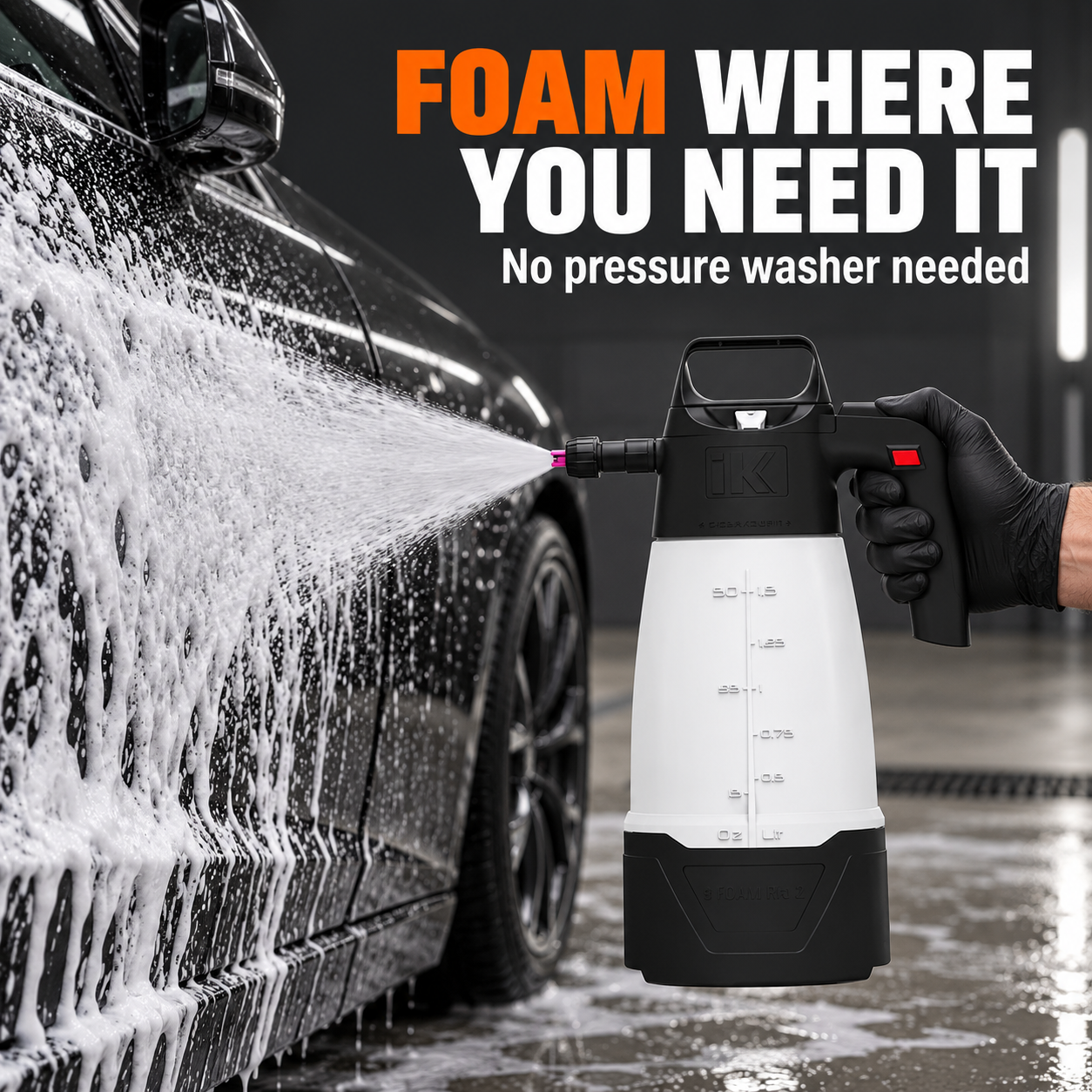 IK e Foam Pro 2 (Battery Powered Handheld Foamer) — Can I foam without a pressure washer?