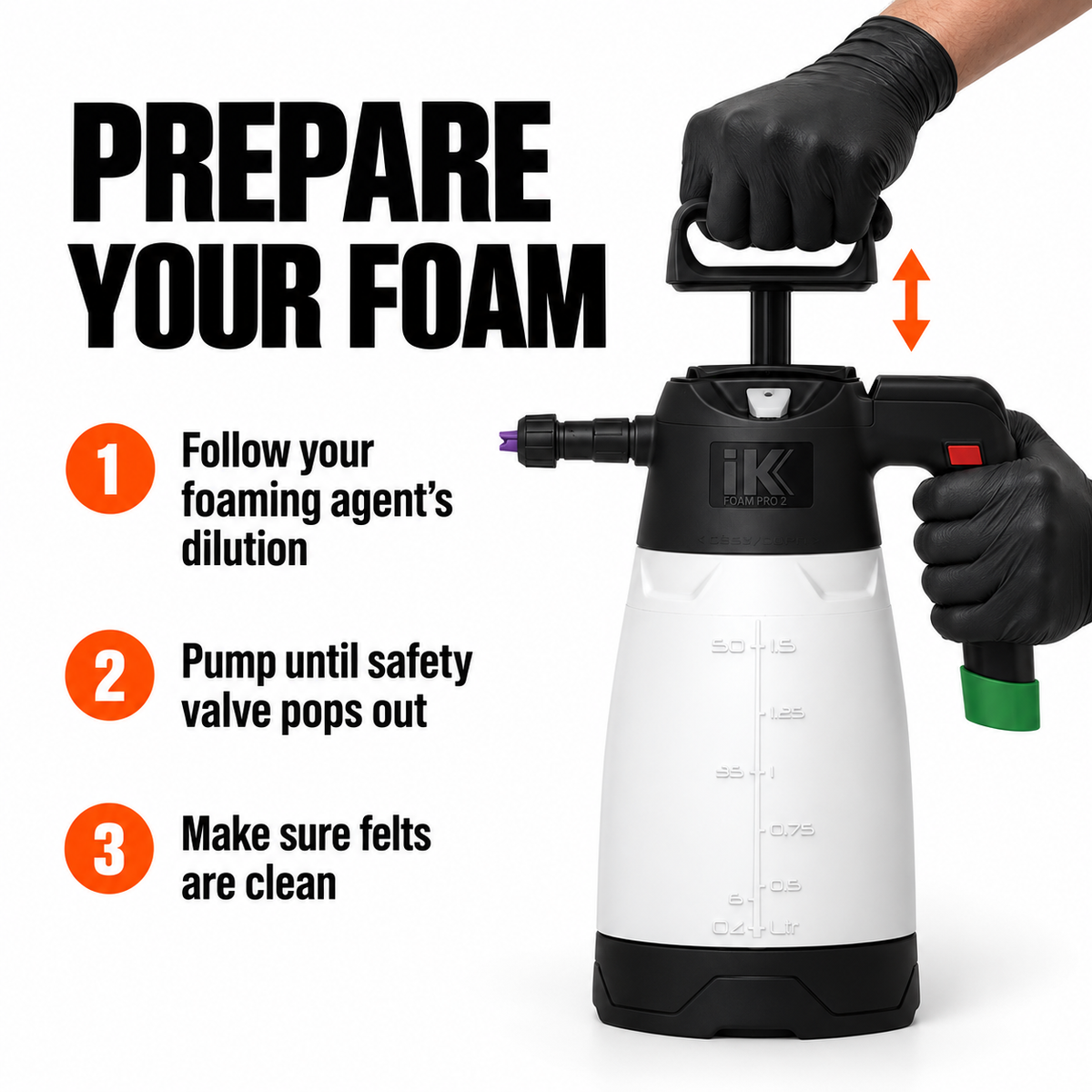 IK Foam Pro 2 Hand Pressure Sprayer 1.25L — How do I prepare it?