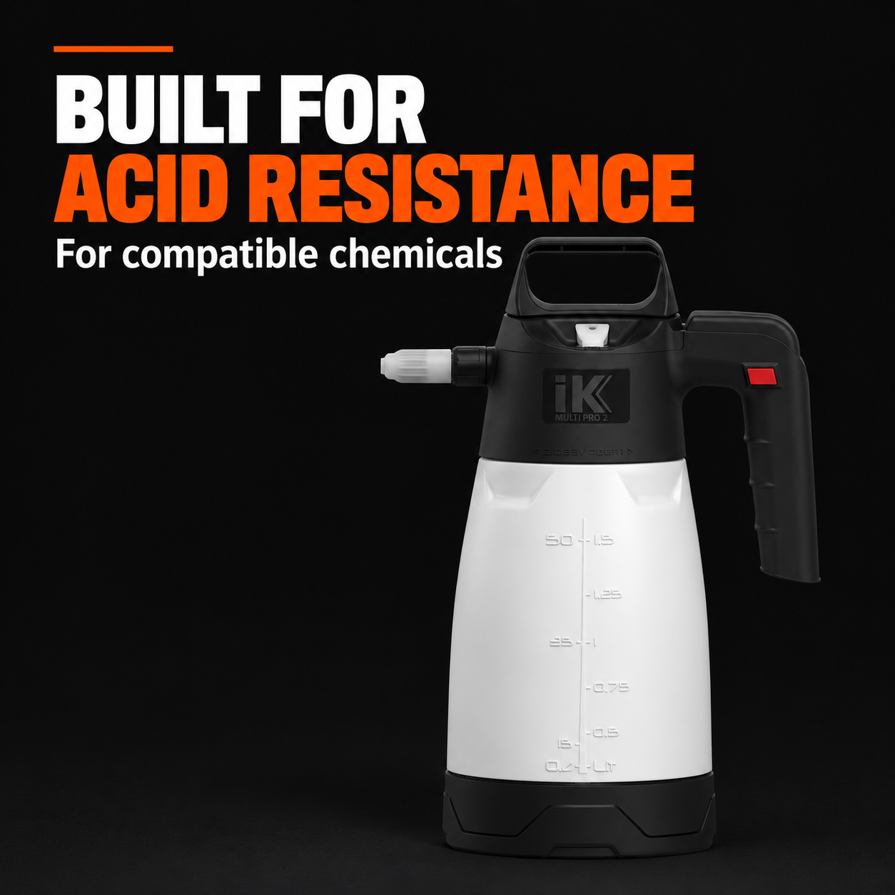IK Multi Pro 2 Hand Pressure Sprayer 1.5L — Can it handle acidic chemicals?