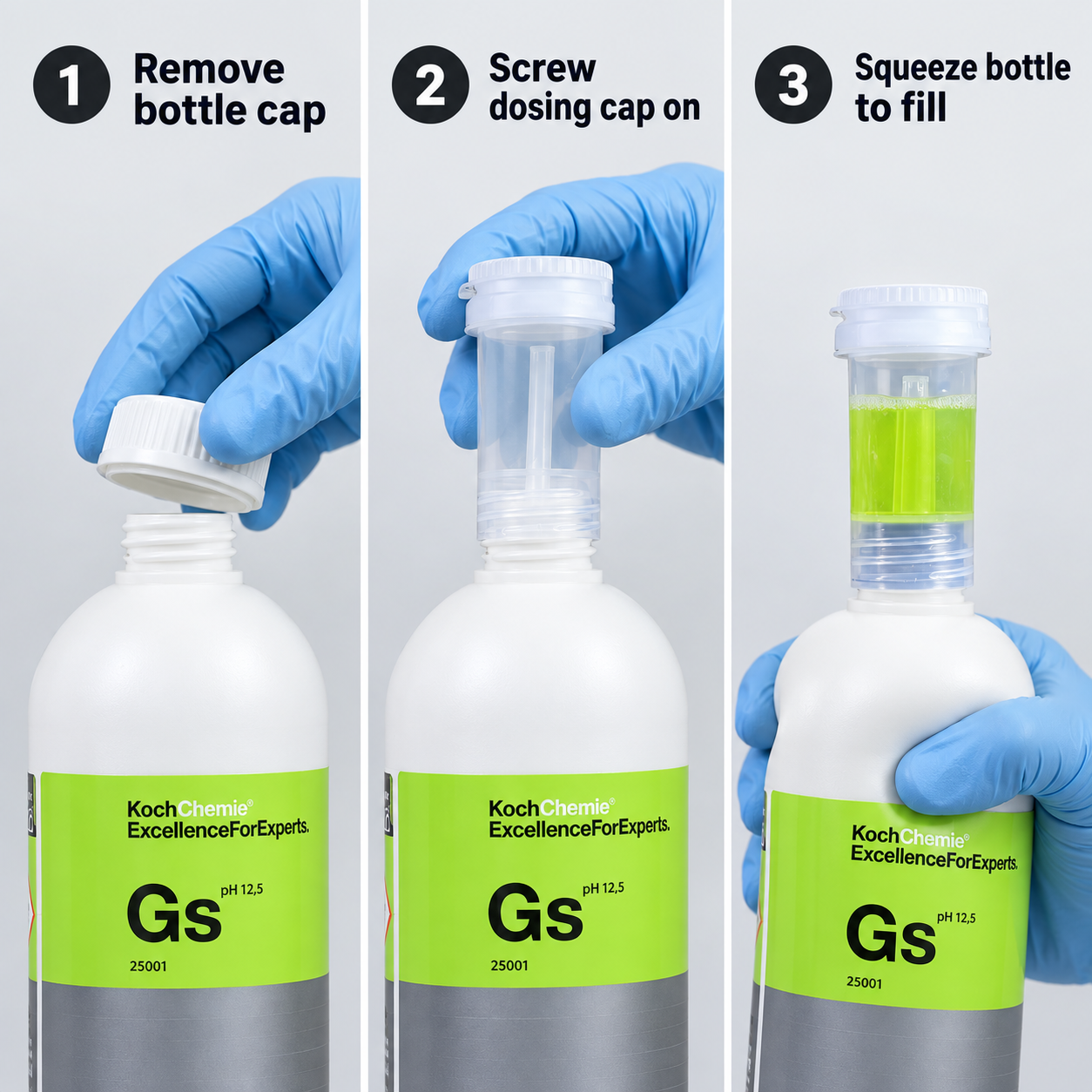 Koch Chemie Dosing Cap for Bottles — How do I fill it?