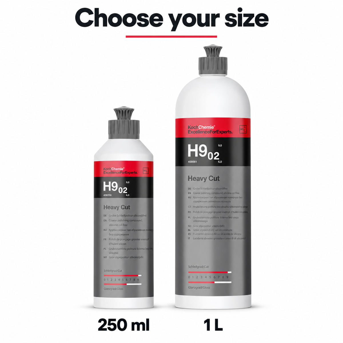 Koch-Chemie Heavy Cut (H9.02) - Coarse Polishing Compound Silicone Oil Free — Which size should I select?