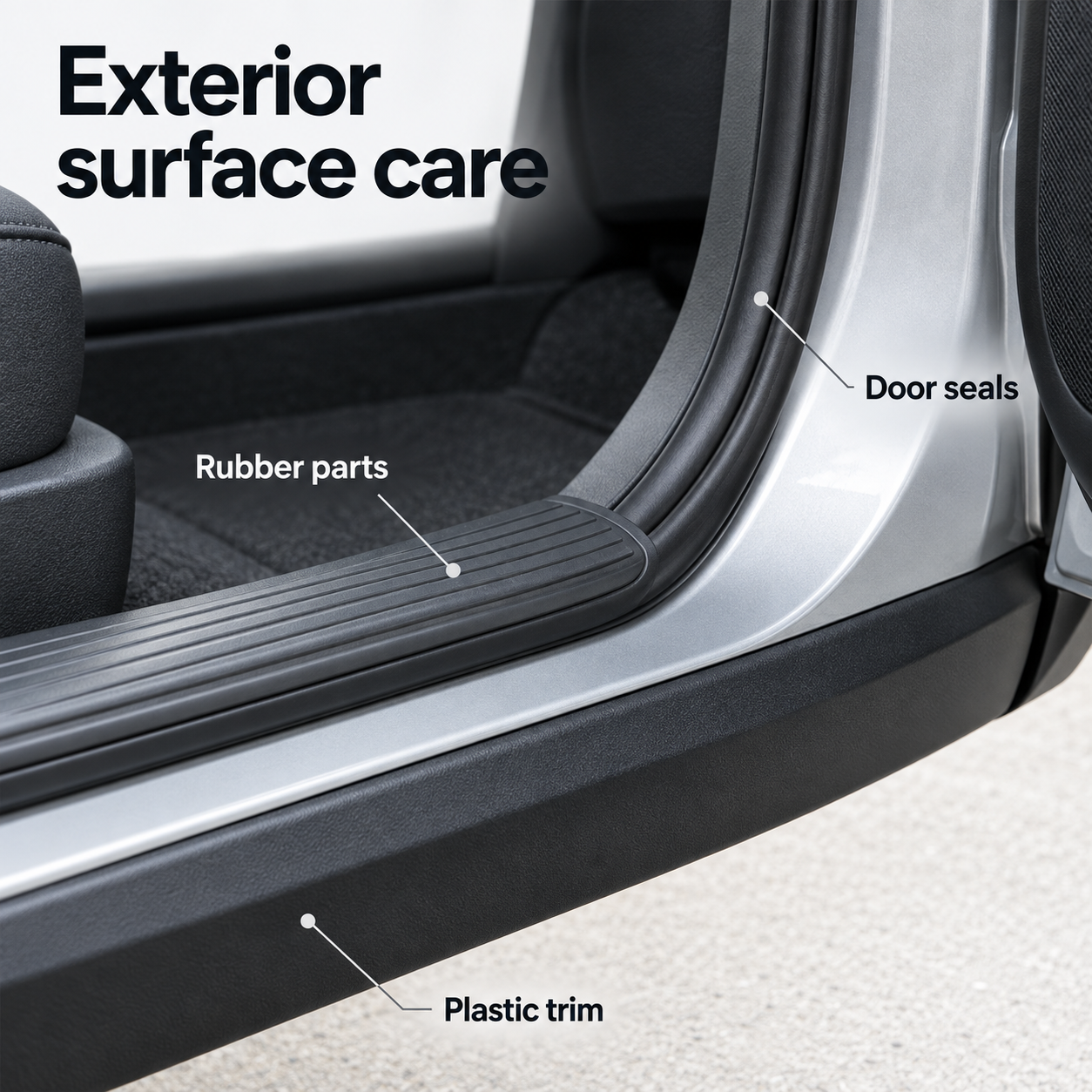 Koch-Chemie Plast Star Pss Silicone - Exterior Plastic & Rubber Care 1L — Which parts is it for?