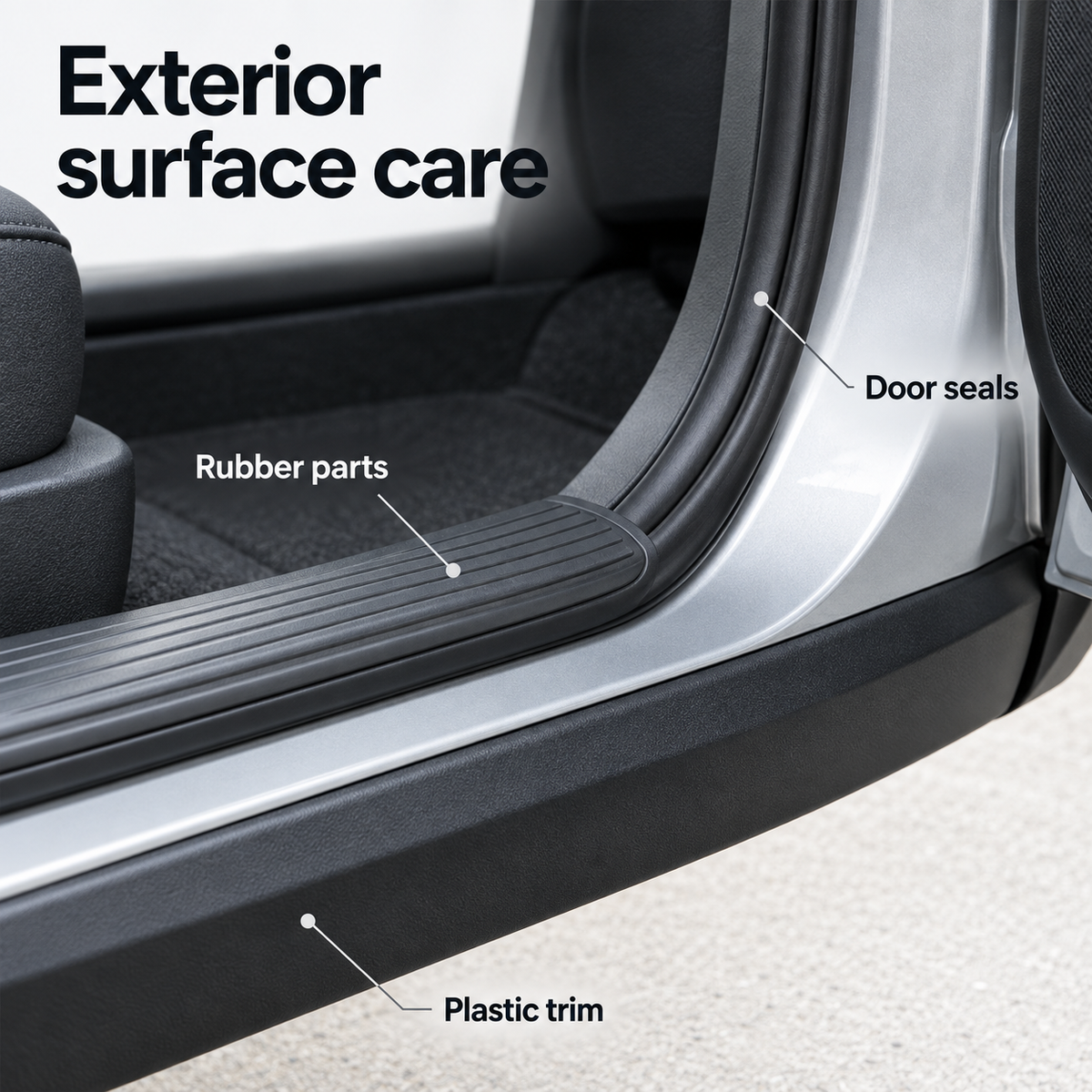 Koch-Chemie Plast Star Pss Silicone - Exterior Plastic & Rubber Care 1L — Which parts is it for?