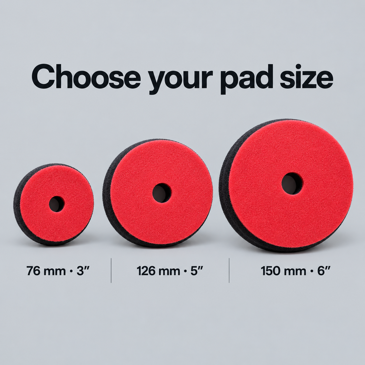 Koch Chemie Red Heavy Cut Foam Pad (Various Sizes) — Which size can I choose?