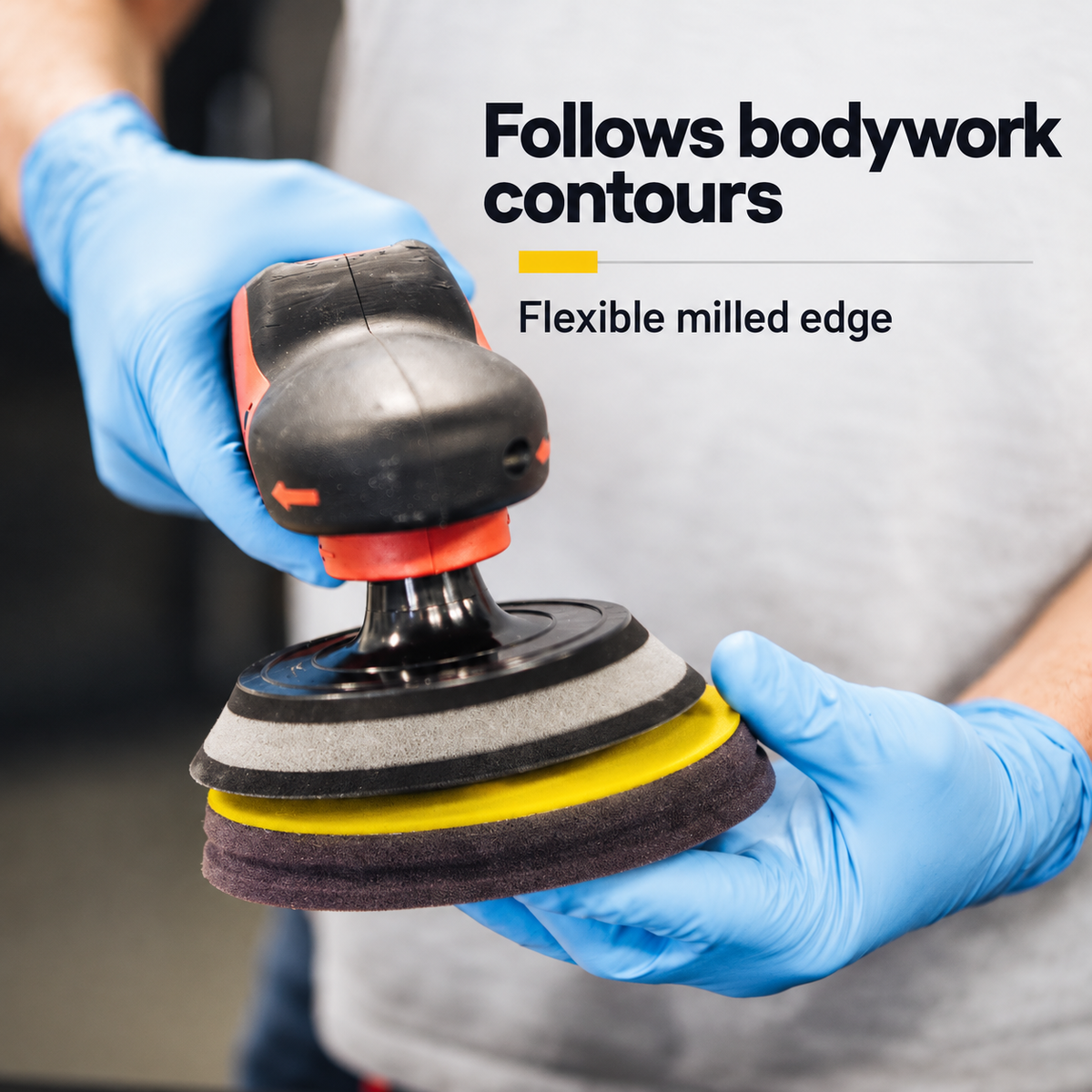 Koch Chemie Yellow Fine Cut Foam Pad (Various Sizes) — How does it follow curves?