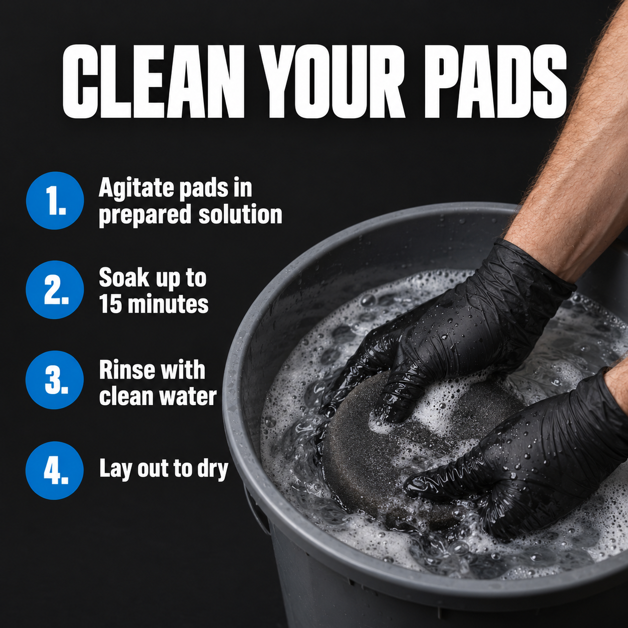 Lake Country Snappy Clean Pad Cleaner — How do I clean pads?