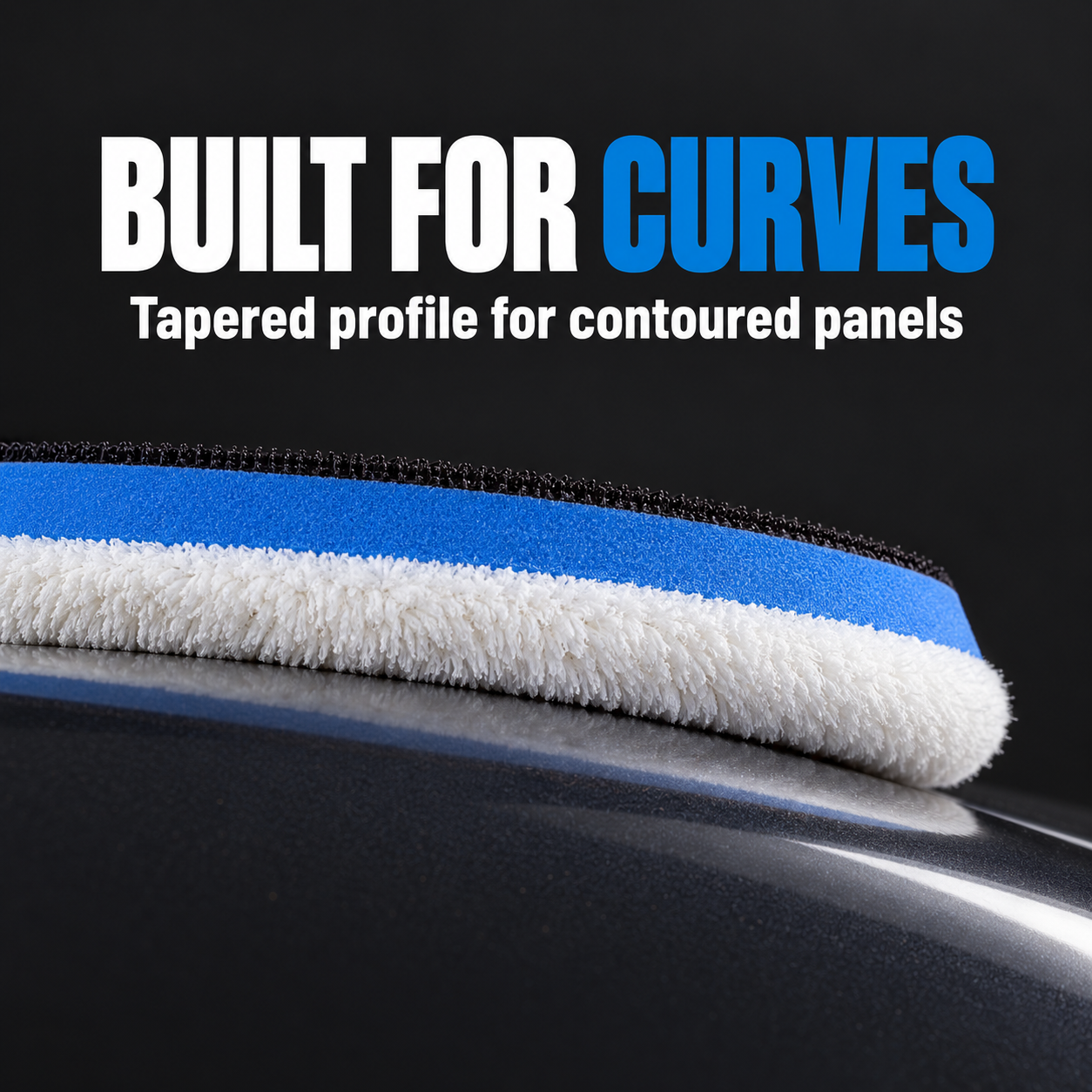 Lake Country HDO White/Blue Microfibre Cutting Pad (Various Sizes) — How does its shape help?
