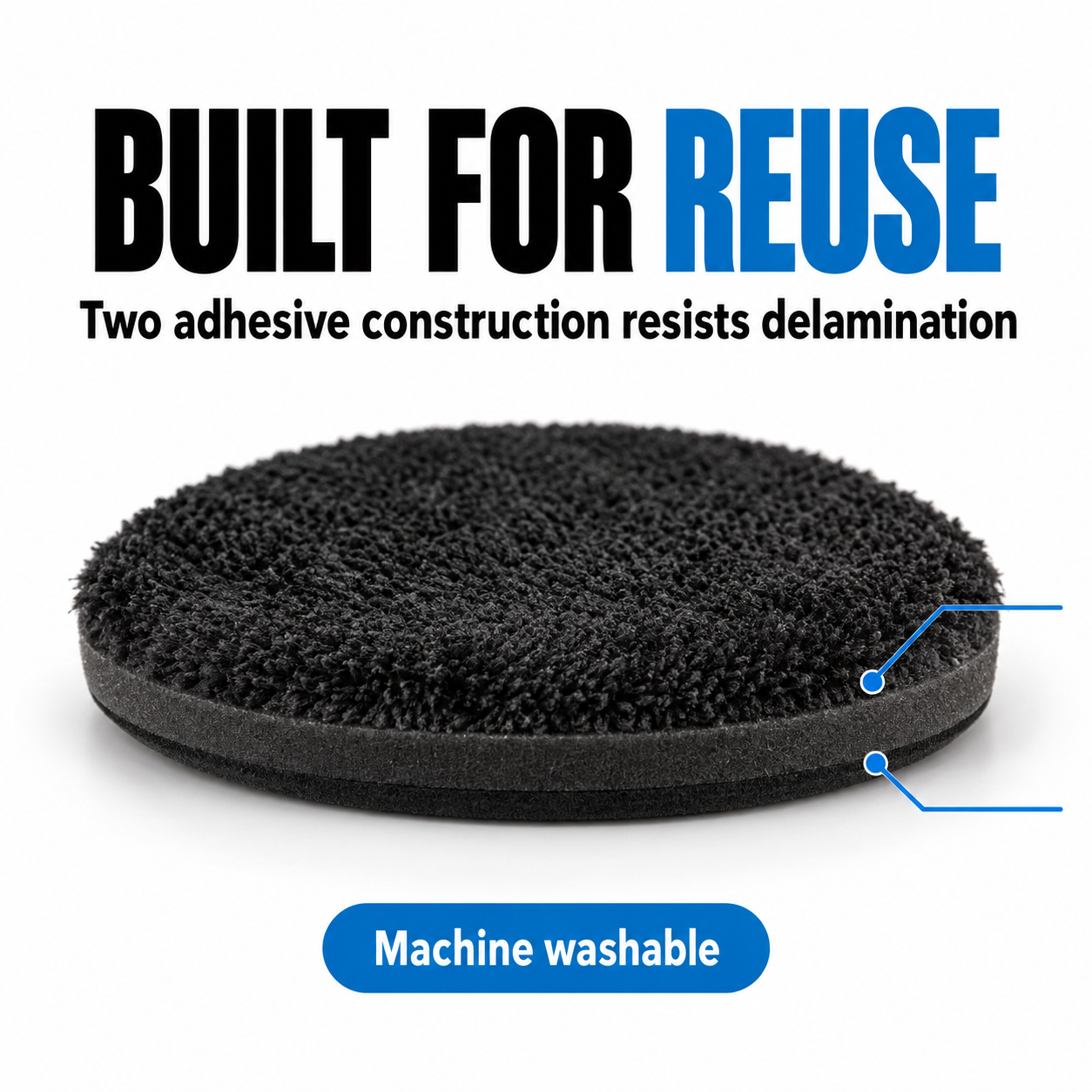 Lake Country Black Microfibre Polishing Pad (Various Sizes) — Will it withstand reuse?