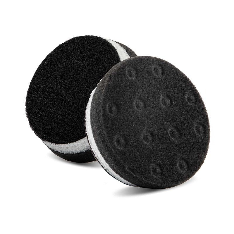 Lake Country HDO CCS Black Finishing Pad 89mm (3.5 inch) dual density foam pad, front and rear view