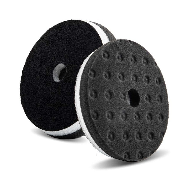 Lake Country HDO CCS Black Finishing Pad 140mm (5.5 inch) dual density foam pad, front and rear view