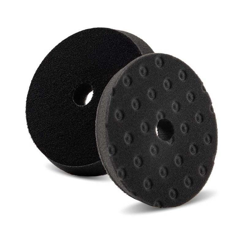 Lake Country SDO CCS Black Finishing Pad 140mm (5.5 inch) CCS pocketed foam pad, front and rear view