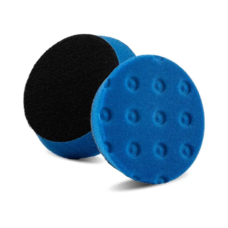 Lake Country SDO CCS Blue Heavy Polishing Pad 89mm (3.5 inch) CCS pocketed foam pad, front and rear view